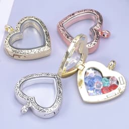 1Pc Trendy Sweet Love Glass Reliquary Photo Locket Pendant Necklaces Goth Heart Cremation Ashes Urn Relicario Collares Jewelry