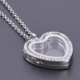1Pc Trendy Sweet Love Glass Reliquary Photo Locket Pendant Necklaces Goth Heart Cremation Ashes Urn Relicario Collares Jewelry