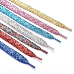1Pair Colorful Flat Shoe laces 1CM Width Glitter Shoelaces Fashion Sneakers Boot Shoelace 100/120/140/160cm Shoes Accessories