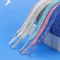1Pair Colorful Flat Shoe laces 1CM Width Glitter Shoelaces Fashion Sneakers Boot Shoelace 100/120/140/160cm Shoes Accessories