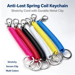 Colorful Spring Rope Keychain Pendant, Extendable Car Keychain Ring, Creative And Personalized DIY Accessory