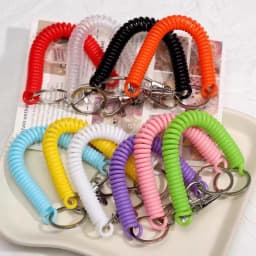 Colorful Spring Rope Keychain Pendant, Extendable Car Keychain Ring, Creative And Personalized DIY Accessory
