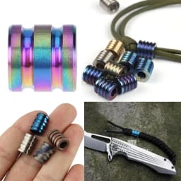 Titanium Alloy/Stainless Steel Knife Lanyard Camping Knife Gadgets Pendant TC4 Knife Beads Paracord Rope Knife EDC