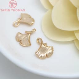 (672) 6PCS 13x16MM 24K Gold Color Plated Brass Ginkgo Leaf Tree Leafs Shaped Charms High Quality Diy Jewelry Accessories