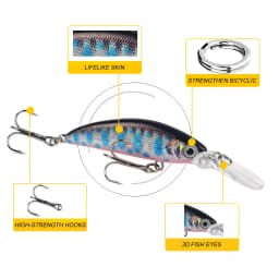 1pcs 6g/7cm Minnow Stream Fishing Lure Mini Trout Baits Small Whopper Vibrating Light Sinking Fish Crankbait Japan Winter Tackle