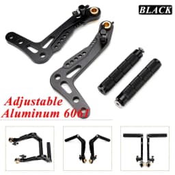 New 2Pcs 5 Color CNC Aluminum Alloy Billet Set Racing Race Go Kart Pedals Foot Rests Brake And Accelerator Set Black Gold Pedals