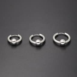 Stainless Steel Metal Ball Charming Huggie Earrings For Man Simple Round Circle Women Ear Hoop Earrings Pierce Jewellry