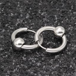 Stainless Steel Metal Ball Charming Huggie Earrings For Man Simple Round Circle Women Ear Hoop Earrings Pierce Jewellry