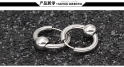 Stainless Steel Metal Ball Charming Huggie Earrings For Man Simple Round Circle Women Ear Hoop Earrings Pierce Jewellry