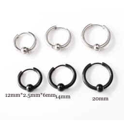 Stainless Steel Metal Ball Charming Huggie Earrings For Man Simple Round Circle Women Ear Hoop Earrings Pierce Jewellry
