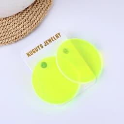 KUGUYS Classic Round Earrings for Women Clear Acrylic Fashion Summer Beach Music Festival Jewelry Blue Green Pink Red