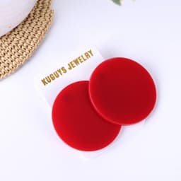 KUGUYS Classic Round Earrings for Women Clear Acrylic Fashion Summer Beach Music Festival Jewelry Blue Green Pink Red