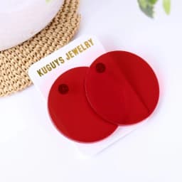 KUGUYS Classic Round Earrings for Women Clear Acrylic Fashion Summer Beach Music Festival Jewelry Blue Green Pink Red