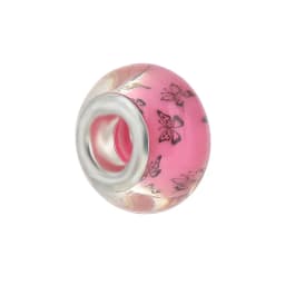 2Pcs/Lot 2021 Original Sculpture Flower Heart Butterfly Charm Beads Fit Pink Murano Glass Crystal Bracelet For Women DIY Jewelry