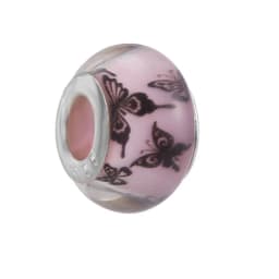 2Pcs/Lot 2021 Original Sculpture Flower Heart Butterfly Charm Beads Fit Pink Murano Glass Crystal Bracelet For Women DIY Jewelry
