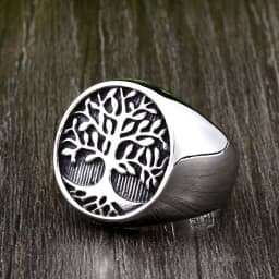 Stainless Steel Tree of Life Signet Ring Classic Men Viking Amulet Rings Nordic Jewelry BR8-732
