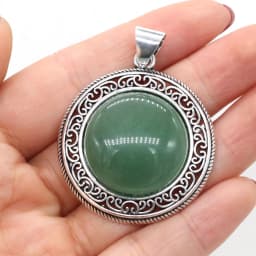 Natural stone Pendant Turquoise Metal Alloy Vintage Round Exquisite charms For jewelry making DIY Necklace accessories 38x42mm