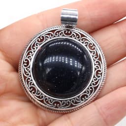 Natural stone Pendant Turquoise Metal Alloy Vintage Round Exquisite charms For jewelry making DIY Necklace accessories 38x42mm