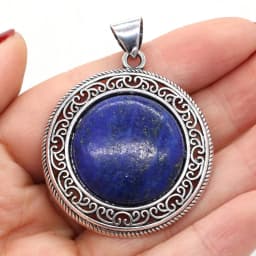 Natural stone Pendant Turquoise Metal Alloy Vintage Round Exquisite charms For jewelry making DIY Necklace accessories 38x42mm