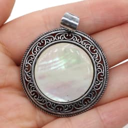 Natural stone Pendant Turquoise Metal Alloy Vintage Round Exquisite charms For jewelry making DIY Necklace accessories 38x42mm