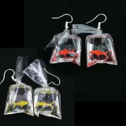 Yungqi Cartoon Kawaii Resin Goldfish Imitation Water Bag Shape Charms Earrings Funny Water Pouch Drop Earring Jewelry Brincos
