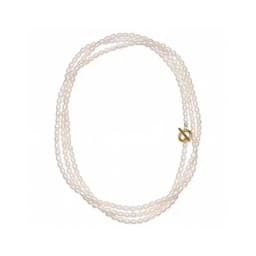 HENGSHENG Long Chain Necklace For Women Freshwater Natural Baroque Pearls Necklace 4-6mm Rice Shape Beads Vintage Sweater Chain