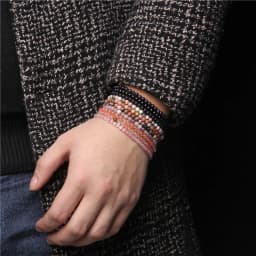 Adjustable 4MM Stone Beads Bracelet For Women Natural Agates Bangles Onyx Lapis Lazuli Woven Bracelet For New Year Gift Jewelry