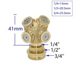 1/4" 1/2" 3/4" Brass Garden Sprayer Nozzle 1/2/3/4 Hole Garden Irrigation Water Sprinkler For Pesticide Atomizing Spray Fitting