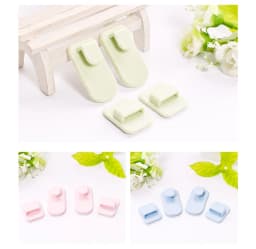 Plastic Hooks 2 pairs(4pcs) Sticky Hook Set TV Air Conditioner Remote Control Key Practical Wall Storage Holder Strong Hanger