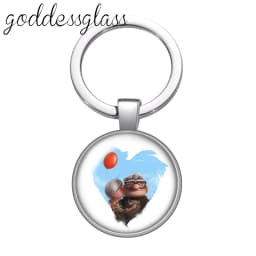 Up Travel with the House Adventure Glass Cabochon Keychain Bag Car Key Chain Ring Holder Charms Keychains Gift