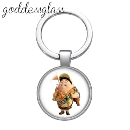 Up Travel with the House Adventure Glass Cabochon Keychain Bag Car Key Chain Ring Holder Charms Keychains Gift