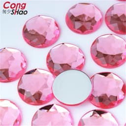 Cong Shao 20pcs 20mm Colorful Acrylic Rhinestone Round Flat Back Beads Crystal Stones DIY Costume Jewelry Crafts Scrapbook ZZ751