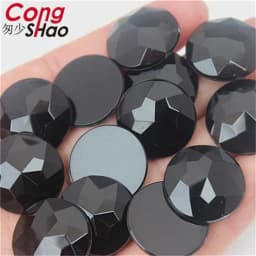 Cong Shao 20pcs 20mm Colorful Acrylic Rhinestone Round Flat Back Beads Crystal Stones DIY Costume Jewelry Crafts Scrapbook ZZ751
