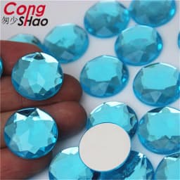 Cong Shao 20pcs 20mm Colorful Acrylic Rhinestone Round Flat Back Beads Crystal Stones DIY Costume Jewelry Crafts Scrapbook ZZ751