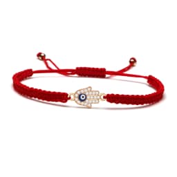 Zinc Alloy Hamsa Hand Red String Adjustable Bracelet Women Fatima Evil Eye Rope Handmade Tibetan Buddhist Lucky Knot Jewelry DIY