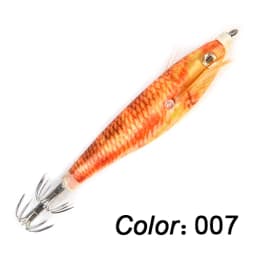 FTK Sea Fishing Lure Hard Bait Wood Shrimp 8cm 10g Fishing Wobbler Squid Hook Jig Artificial Lure  jigging Lure Octopus Bait