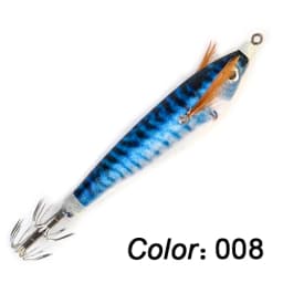 FTK Sea Fishing Lure Hard Bait Wood Shrimp 8cm 10g Fishing Wobbler Squid Hook Jig Artificial Lure  jigging Lure Octopus Bait