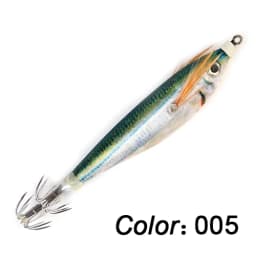 FTK Sea Fishing Lure Hard Bait Wood Shrimp 8cm 10g Fishing Wobbler Squid Hook Jig Artificial Lure  jigging Lure Octopus Bait