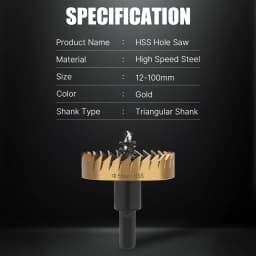 12-100mm HSS Titanium Coated Hole Saw Drill Bit For Stainless Aluminum Alloy Metal With Pilot Drill High Speed Steel Drill Bits