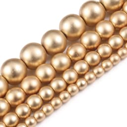 Natural Stone Dull Matte Light Gold Color Hematite Beads Round Loose Mineral Beads Jewelry Making Diy Bracelet 2/3/4/6/8mm