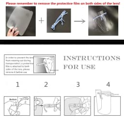2Pcs Face Shield Transparent Full Face Cover Safety Protective Film Tool Anti-Oil Anti-Fog Kitchen House Clean Dust Proof Mask