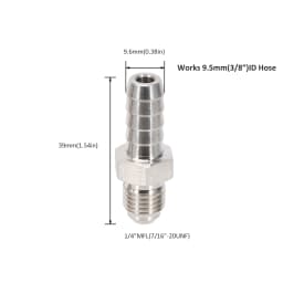 6mm/9.5mm Hose Barb x 1/4" MFL Male Flare Adapter Homebrew Beer Kegging Fitting 304 Stainless Steel Brewer Hardware