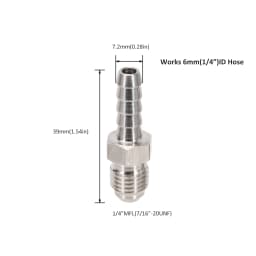 6mm/9.5mm Hose Barb x 1/4" MFL Male Flare Adapter Homebrew Beer Kegging Fitting 304 Stainless Steel Brewer Hardware