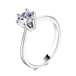 ZHOUYANG Wedding Rings For Women Classic Forever Perfect Cut 1 Carat Zircon Rose Gold Color 6 Claws Gift Wholesale Jewelry R013