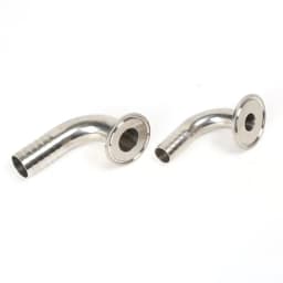 SAP 19/25/32/38/51mm SS304 Sanitary Hose Barb Pipe Fitting 1.5/2" Tri Clamp 90 Degree Elbow Hose Adaptor Clamp Hose Barb Fitting