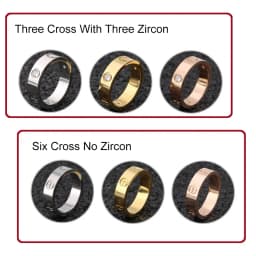 Trendy Stainless Steel Rose Gold Color Love Ring for Women Men Couple CZ Crystal Rings Luxury Brand Jewelry Wedding Gift