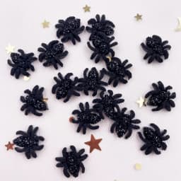 60pcs Delicate Black Spider Flatback Rhinestone Applique DIY Christmas Scrapbook Jewelry Stone Craft SF977*2