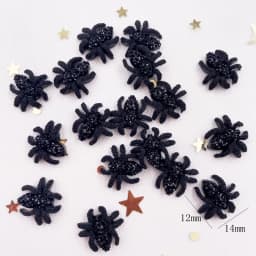 60pcs Delicate Black Spider Flatback Rhinestone Applique DIY Christmas Scrapbook Jewelry Stone Craft SF977*2
