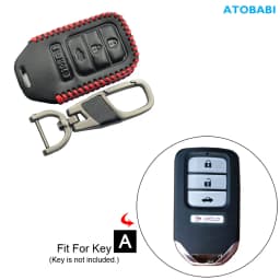Leather Car Key Cover Bag For Honda Civic Fit Accord Pilot CR-V 2019 2020 Smart Remote Fobs Shell Protector Case Keychain Holder
