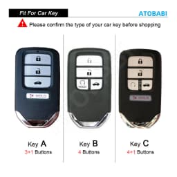 Leather Car Key Cover Bag For Honda Civic Fit Accord Pilot CR-V 2019 2020 Smart Remote Fobs Shell Protector Case Keychain Holder